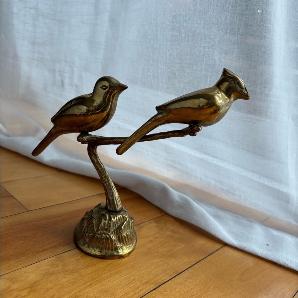 Elegant Vintage Brass Bird Figurine